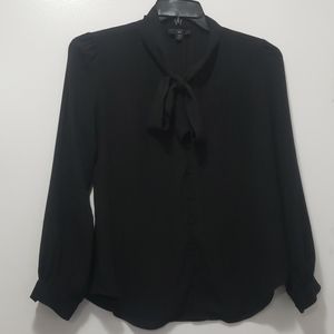 J Crew size 2 pussybow shirt black